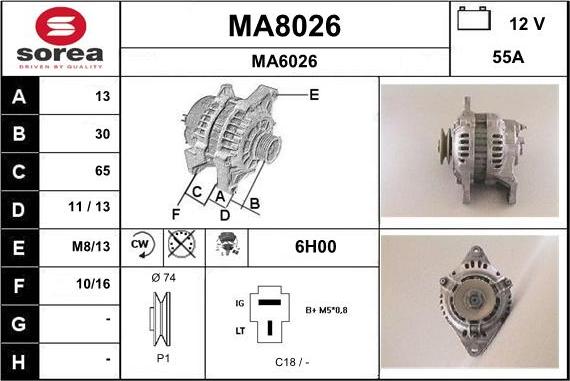 SNRA MA8026 - Генератор www.autospares.lv