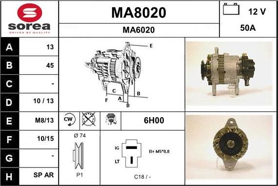 SNRA MA8020 - Ģenerators autospares.lv