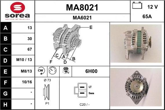 SNRA MA8021 - Ģenerators autospares.lv