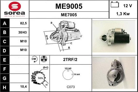 SNRA ME9005 - Starteris autospares.lv