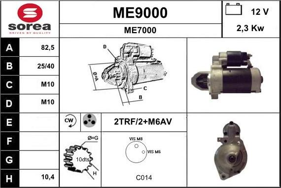 SNRA ME9000 - Starter www.autospares.lv