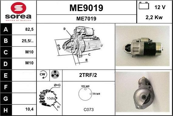 SNRA ME9019 - Starter www.autospares.lv