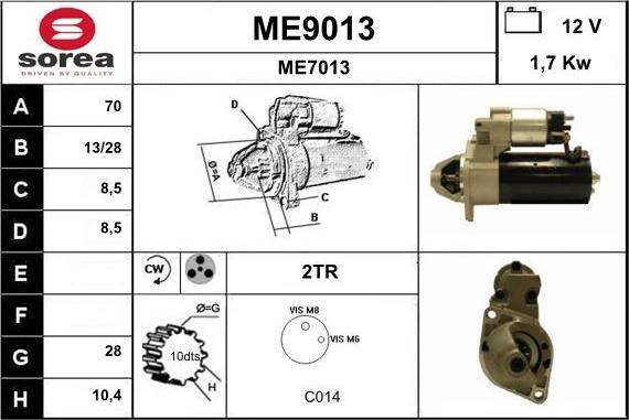 SNRA ME9013 - Starter www.autospares.lv