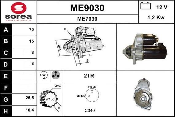 SNRA ME9030 - Стартер www.autospares.lv