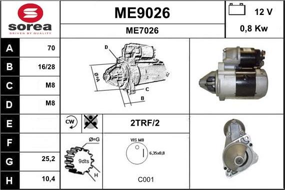 SNRA ME9026 - Стартер www.autospares.lv