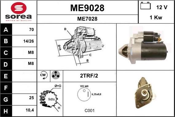 SNRA ME9028 - Стартер www.autospares.lv