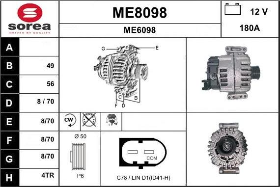 SNRA ME8098 - Ģenerators www.autospares.lv