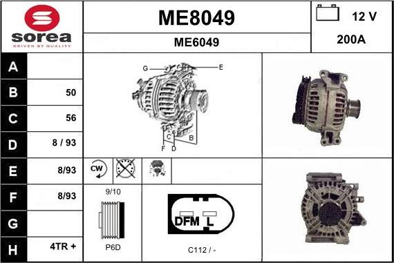 SNRA ME8049 - Alternator www.autospares.lv