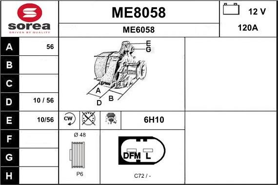 SNRA ME8058 - Ģenerators www.autospares.lv