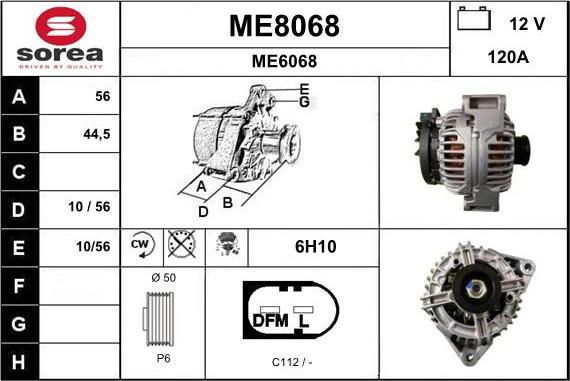 SNRA ME8068 - Alternator www.autospares.lv