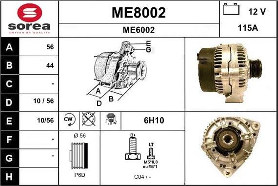 SNRA ME8002 - Ģenerators autospares.lv