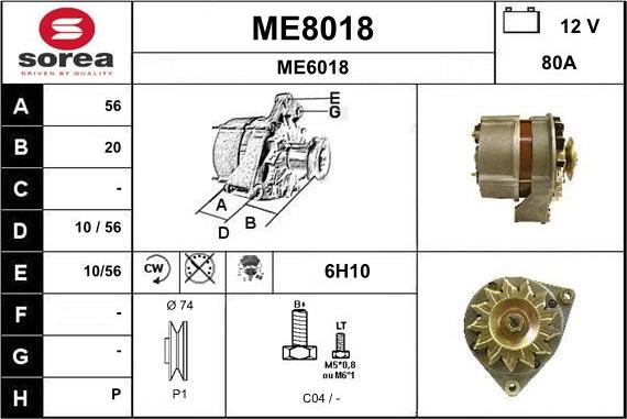 SNRA ME8018 - Ģenerators www.autospares.lv