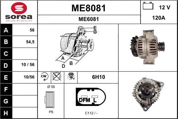 SNRA ME8081 - Ģenerators www.autospares.lv