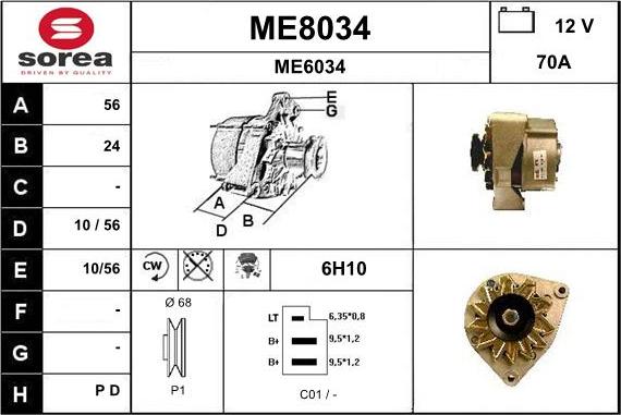 SNRA ME8034 - Генератор www.autospares.lv