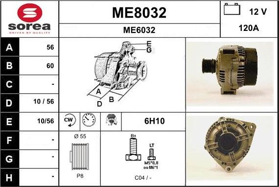 SNRA ME8032 - Генератор www.autospares.lv