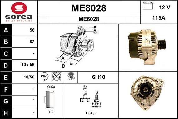 SNRA ME8028 - Alternator www.autospares.lv