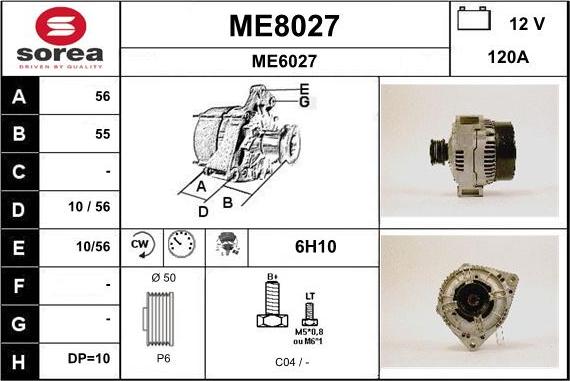 SNRA ME8027 - Ģenerators www.autospares.lv