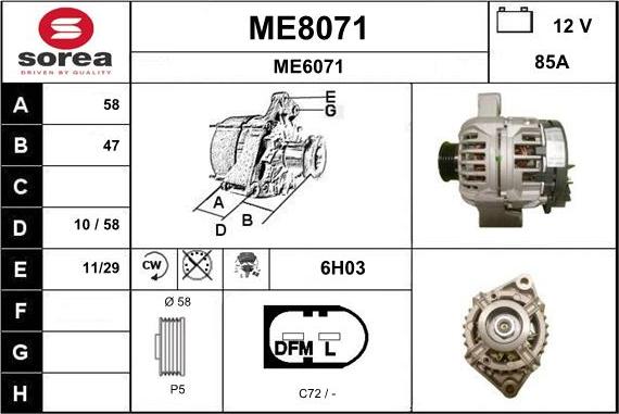 SNRA ME8071 - Ģenerators www.autospares.lv