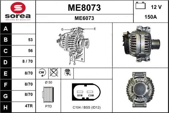 SNRA ME8073 - Ģenerators www.autospares.lv