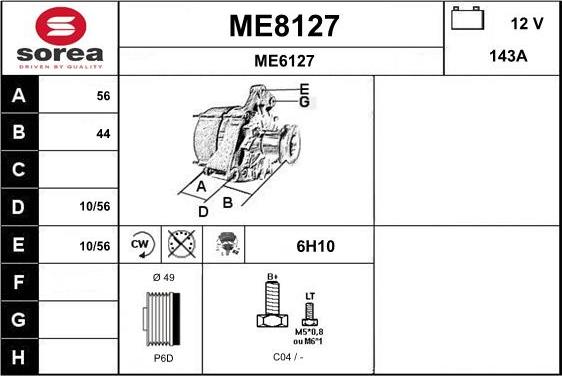 SNRA ME8127 - Генератор www.autospares.lv