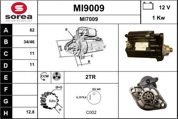 SNRA MI9009 - Стартер www.autospares.lv