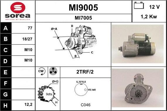 SNRA MI9005 - Starteris www.autospares.lv