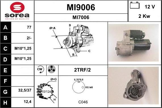 SNRA MI9006 - Starteris autospares.lv