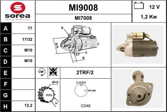 SNRA MI9008 - Starteris autospares.lv