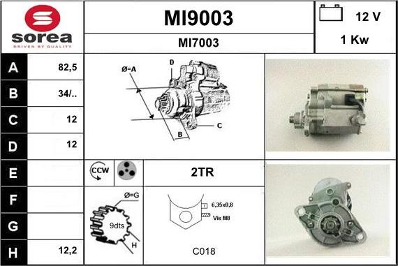 SNRA MI9003 - Starteris autospares.lv