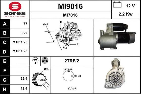 SNRA MI9016 - Starteris autospares.lv