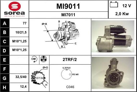 SNRA MI9011 - Стартер www.autospares.lv