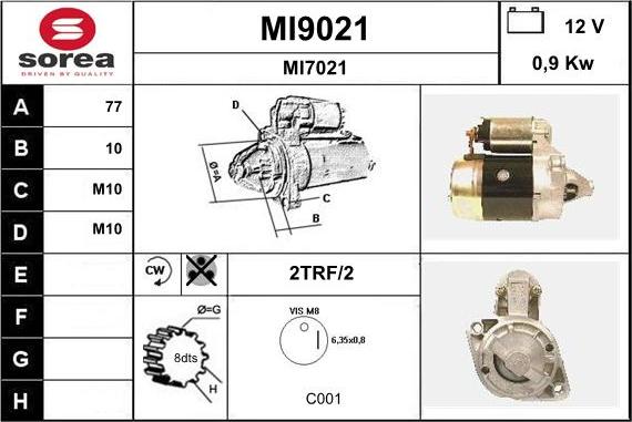 SNRA MI9021 - Starter www.autospares.lv