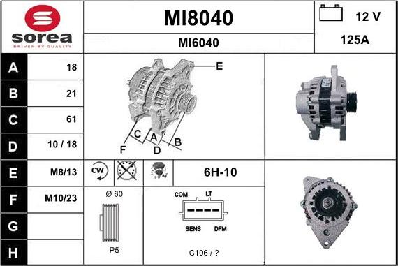 SNRA MI8040 - Ģenerators autospares.lv