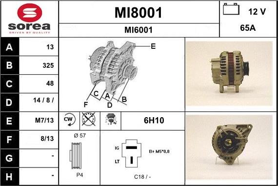 SNRA MI8001 - Ģenerators autospares.lv