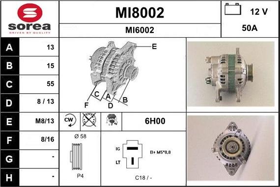 SNRA MI8002 - Ģenerators autospares.lv