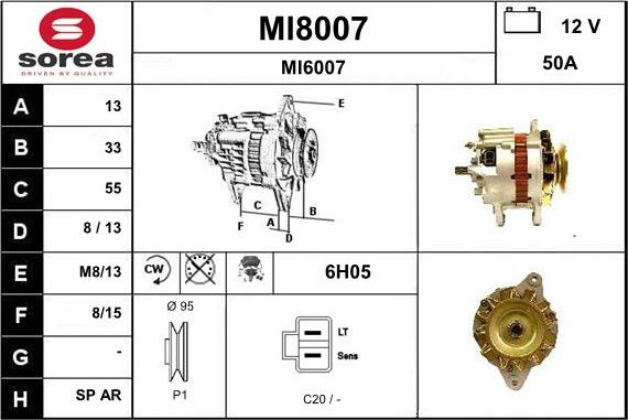 SNRA MI8007 - Alternator www.autospares.lv