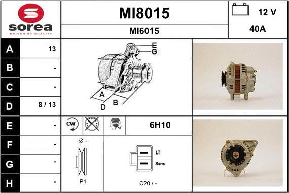 SNRA MI8015 - Ģenerators autospares.lv