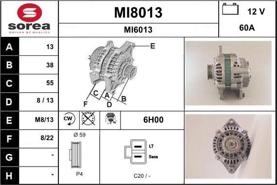 SNRA MI8013 - Ģenerators autospares.lv