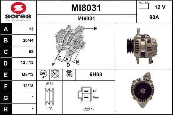 SNRA MI8031 - Ģenerators www.autospares.lv