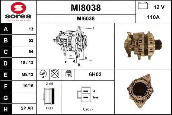 SNRA MI8038 - Ģenerators autospares.lv