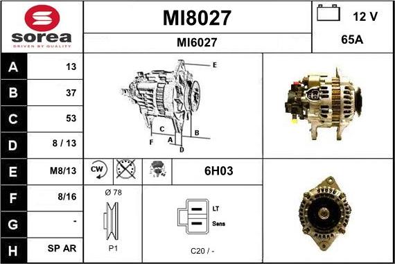 SNRA MI8027 - Ģenerators www.autospares.lv