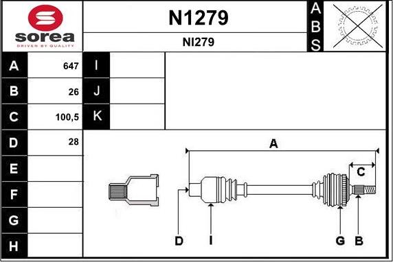 SNRA N1279 - Приводной вал www.autospares.lv