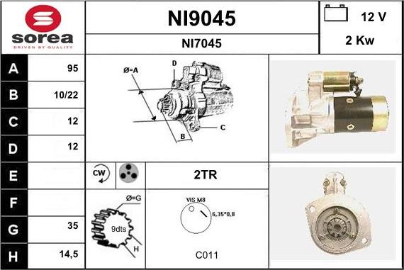 SNRA NI9045 - Стартер www.autospares.lv