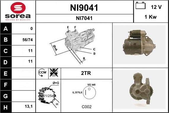 SNRA NI9041 - Starteris www.autospares.lv