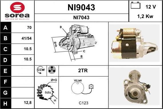 SNRA NI9043 - Starteris autospares.lv