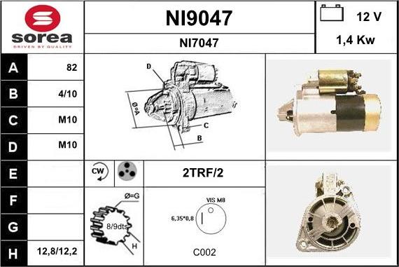 SNRA NI9047 - Starteris www.autospares.lv