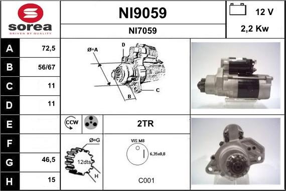 SNRA NI9059 - Starter www.autospares.lv