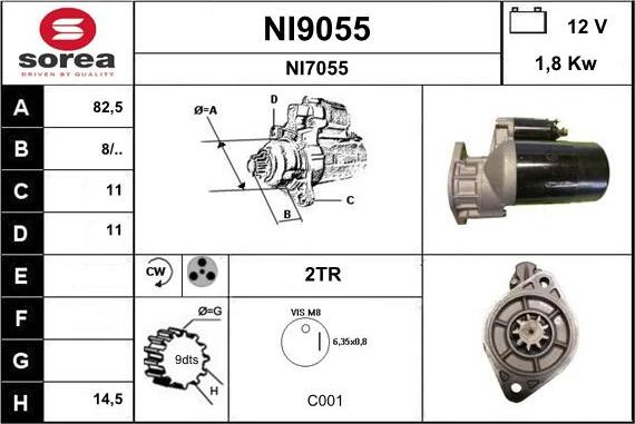 SNRA NI9055 - Стартер www.autospares.lv