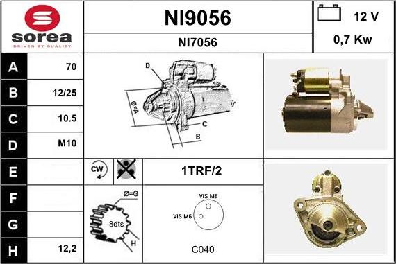 SNRA NI9056 - Starteris autospares.lv