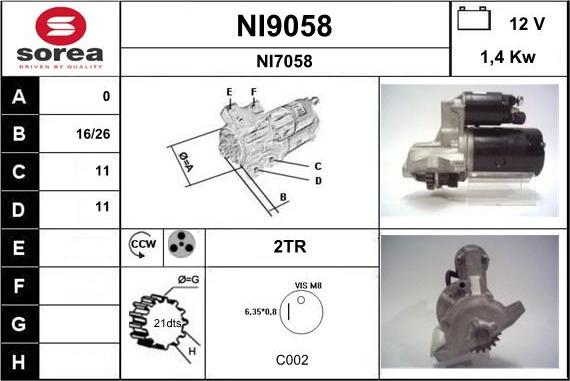 SNRA NI9058 - Starteris www.autospares.lv